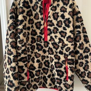 Simply Southern reversible, boutique Leopard/ red checkered pullover